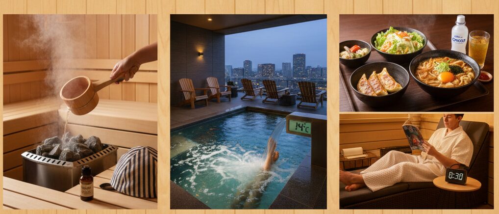 2026年最新のサウナ付きホテル選び。セルフロウリュ、眺望の良い外気浴、こだわりのサ飯の3基準。